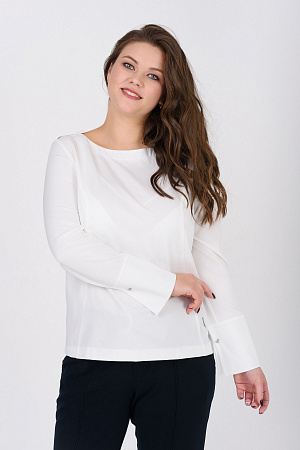 Базовая блуза с длинным рукавом, большие размеры оптом