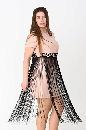 Коктейльное платье с бахромой, большого размера оптом