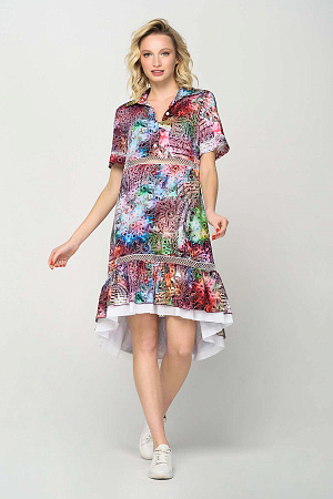 Летнее платье с цветочным принтом А-силуэта оптом