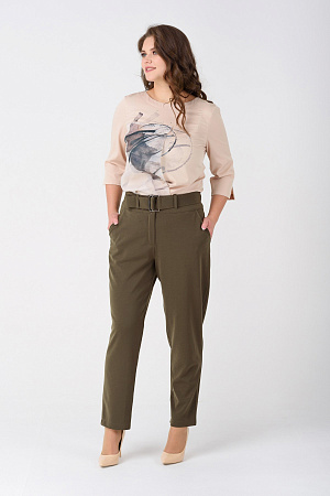 Женские прямые брюки с поясом большого размера оптом