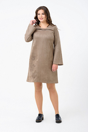 Платье А-силуэта из эко-замши, XL оптом